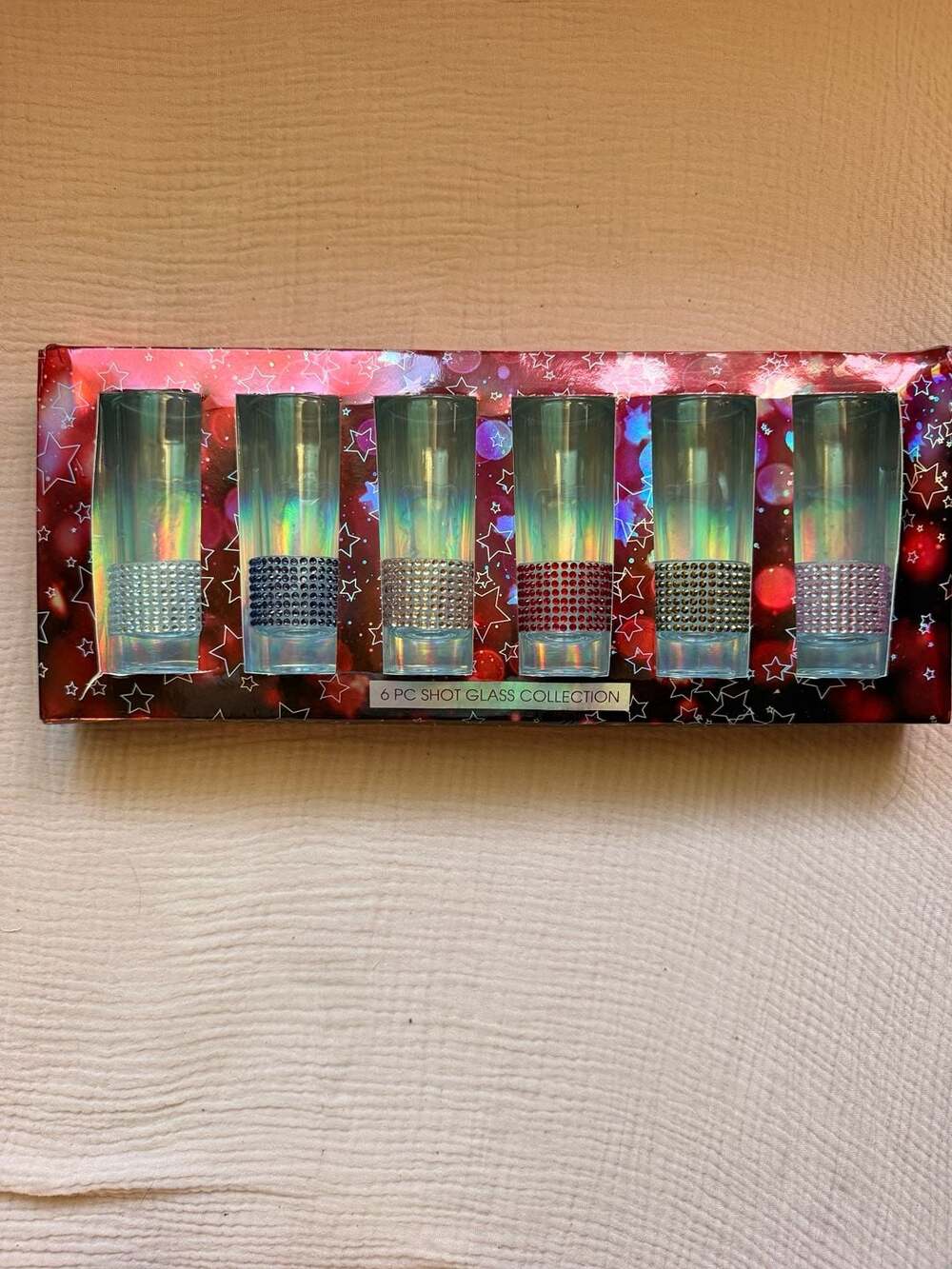 bebe 6 PC Shot Glass Collection Crystal Rhinestone Bling Set